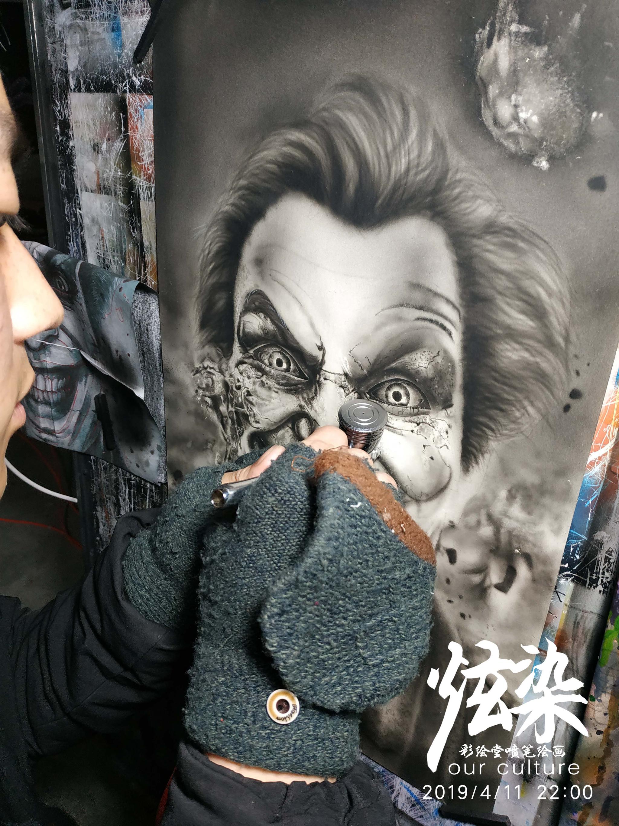 炫染彩绘堂杰哥喷笔彩绘教学学员洋洋毕业彩绘作品