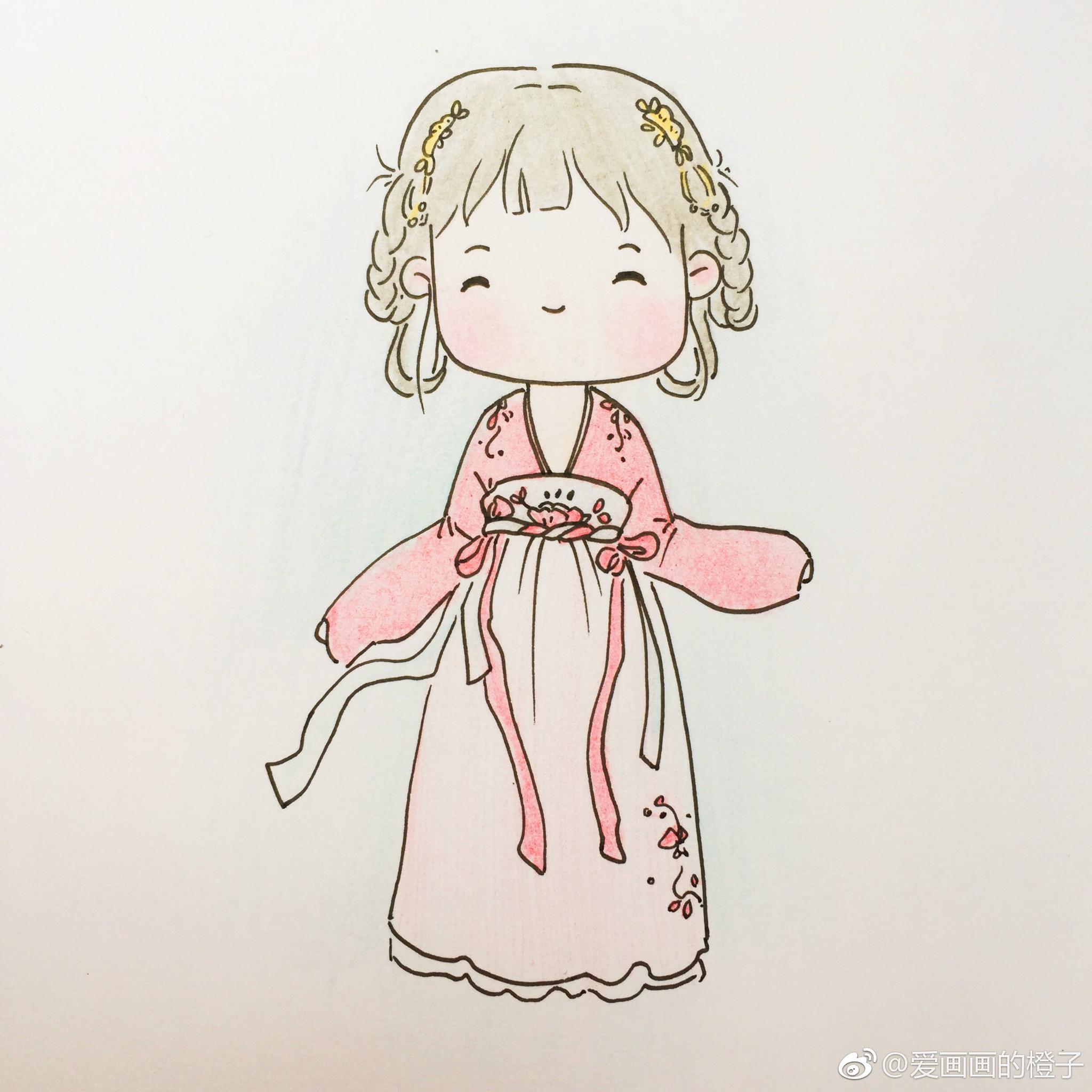 中国风汉服小姑娘676767作者爱画画的橙子