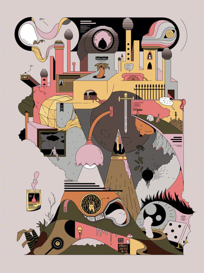 以色列插画师oritoor的拼贴式插画