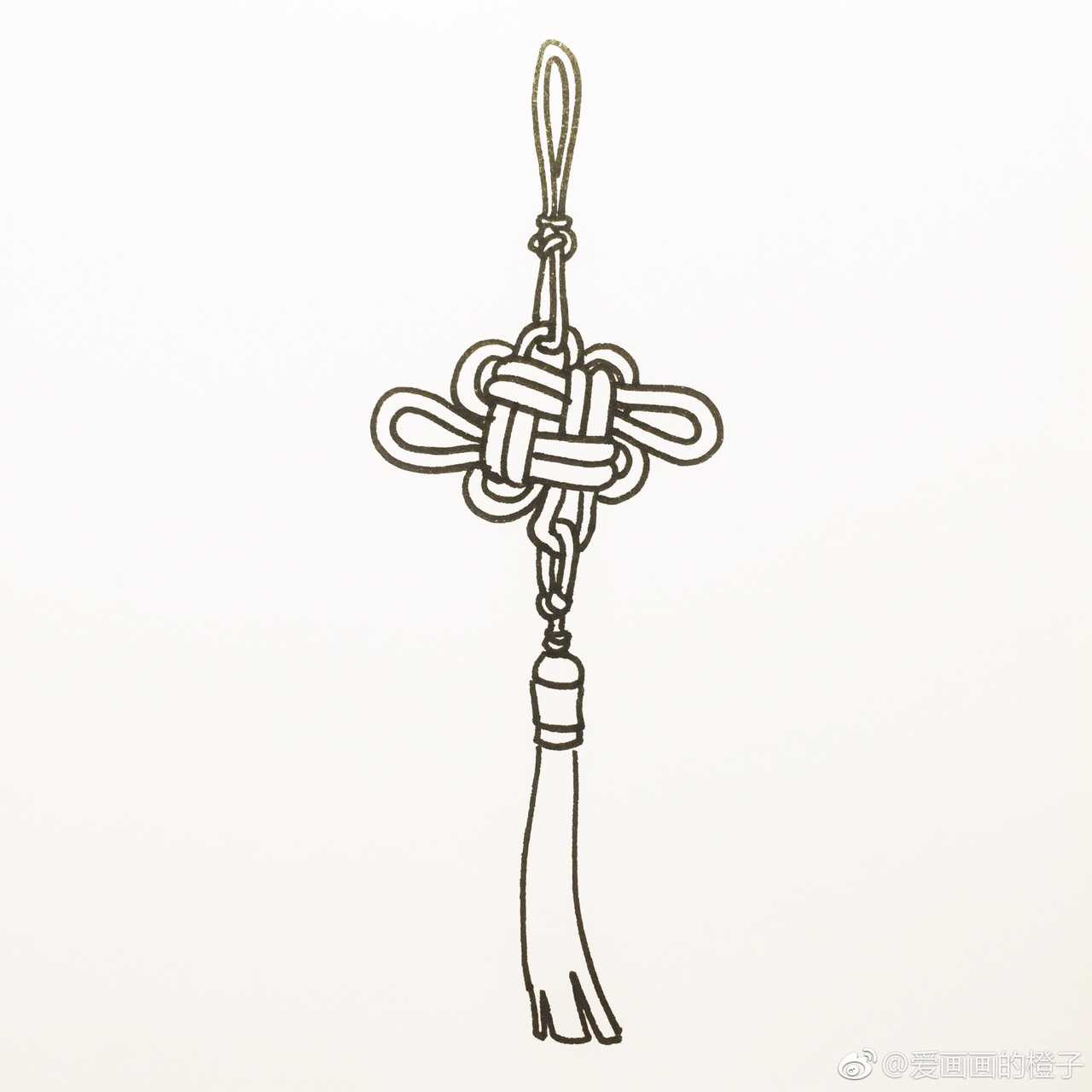 中国结简笔画作者:@爱画画的橙子