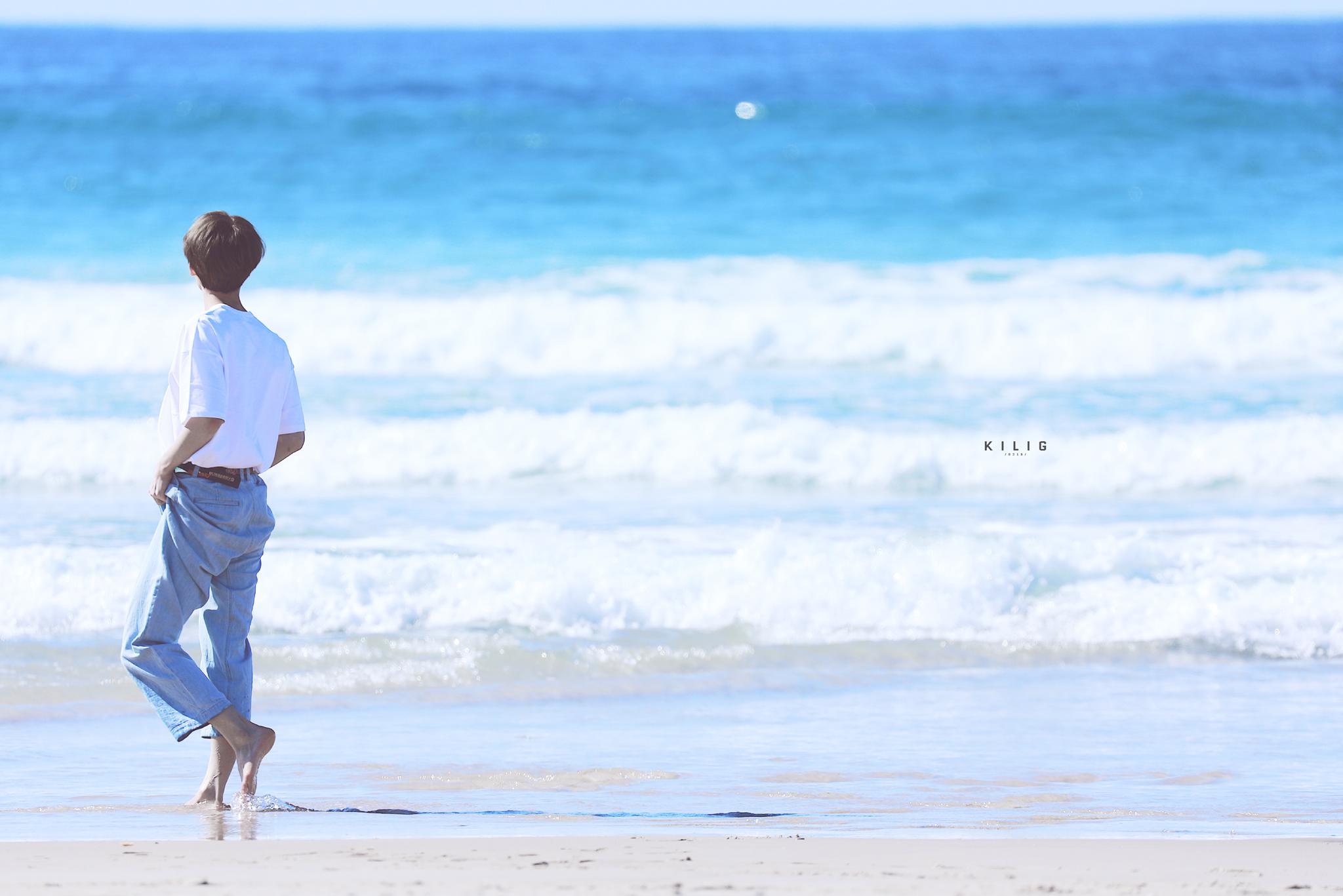 金色沙滩,少年与海.我想象中美好的样子你都有.@theo-朱正廷