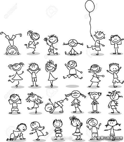 这么多简笔画小人儿,可以画个够了!(图转)