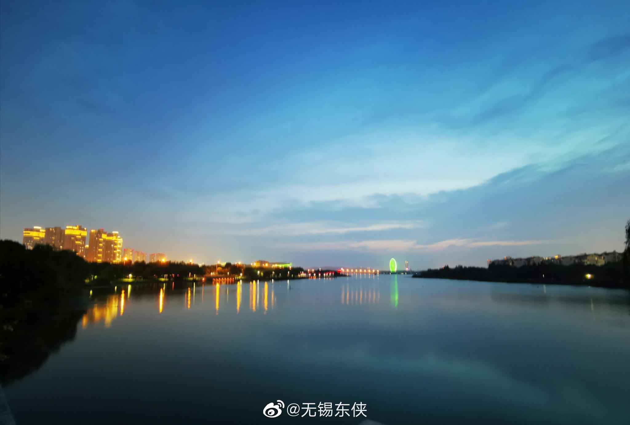 华为p30手机拍蠡湖金城湾夜景真心不错