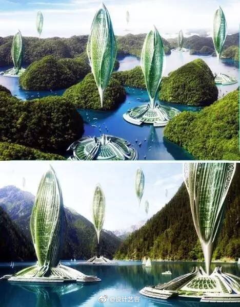 建筑创意漂浮城市概念设计