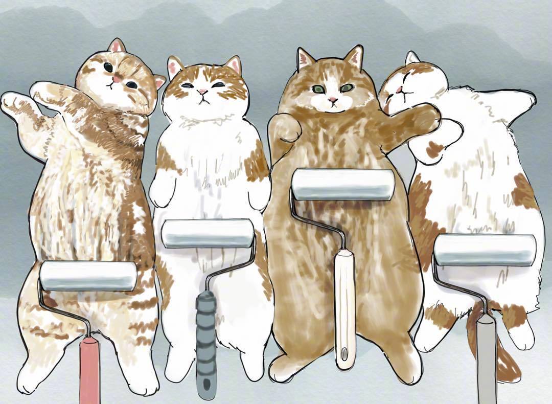 可爱猫咪绘画日本插画家mofusand