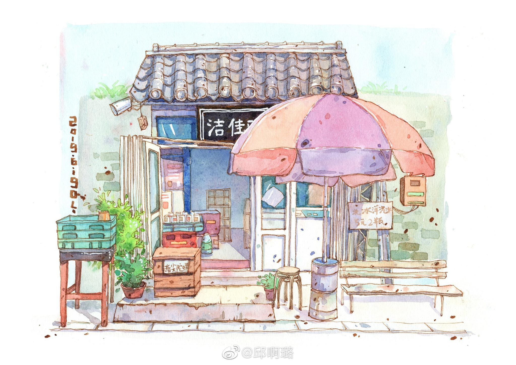 作者:@邱啊璐钢笔淡彩小风景~|淡彩|钢笔|邱啊璐_新浪新闻