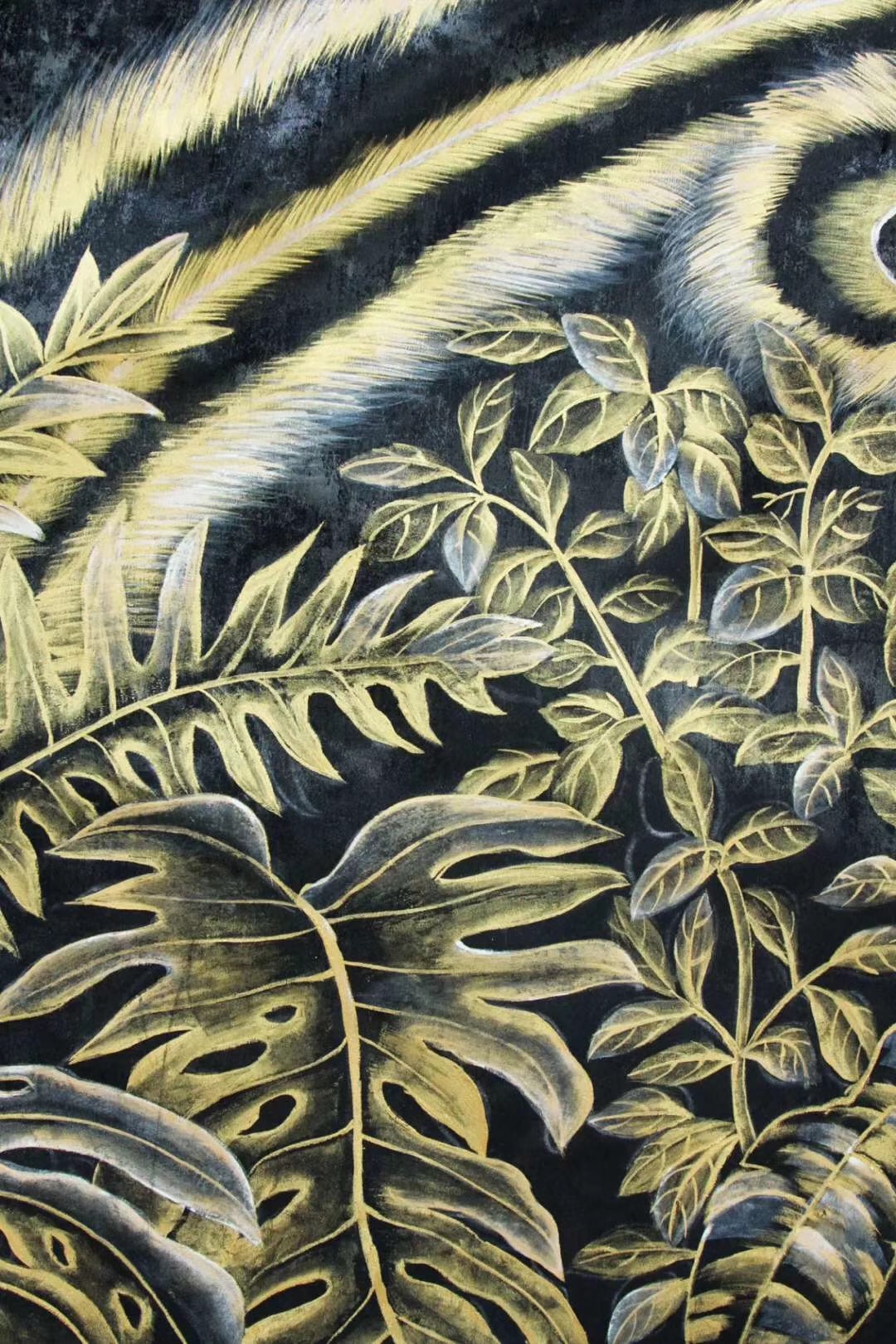 贝壳粉工笔画,挺特别的背景墙.