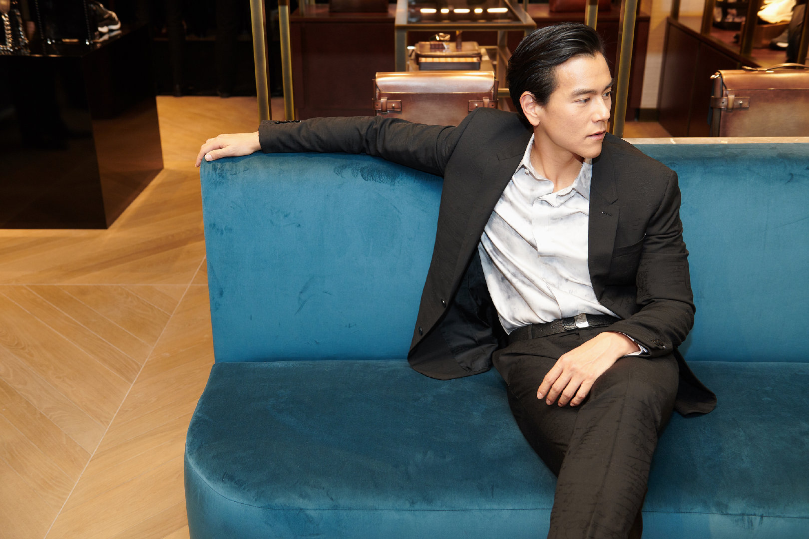 品牌代言人@彭于晏 出席@berluti 北京skp新店开幕活动