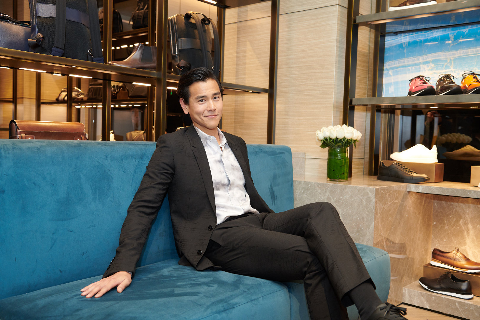 品牌代言人@彭于晏 出席@berluti 北京skp新店开幕活动