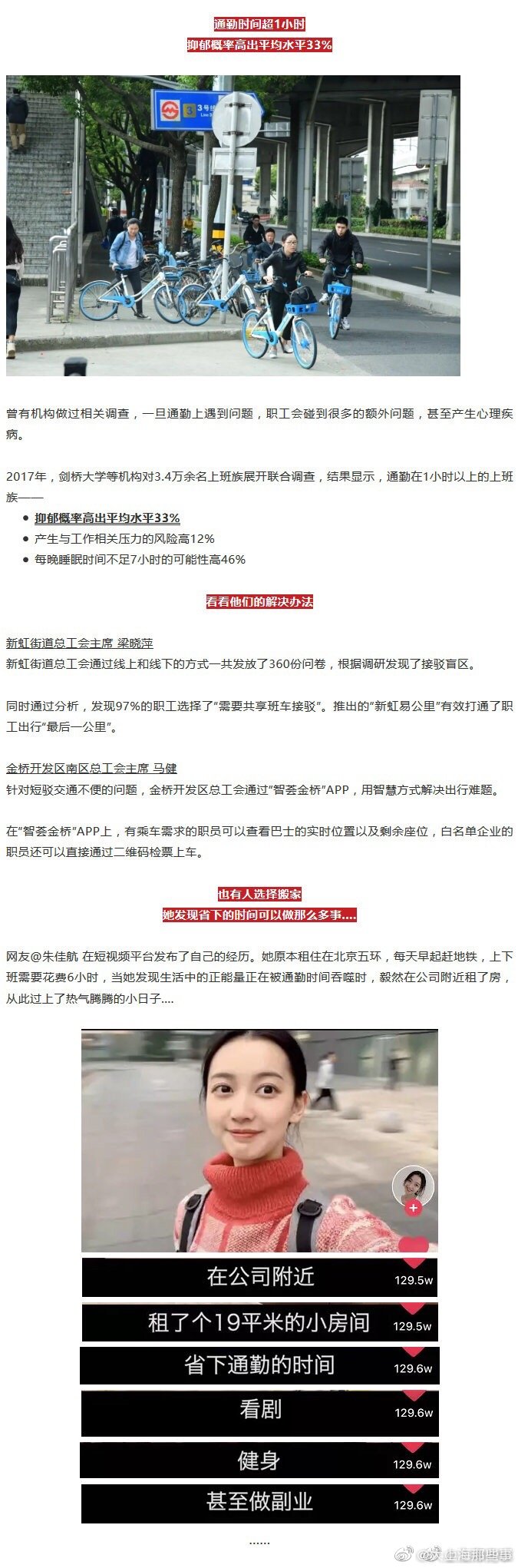 上海平均通勤时间54分钟