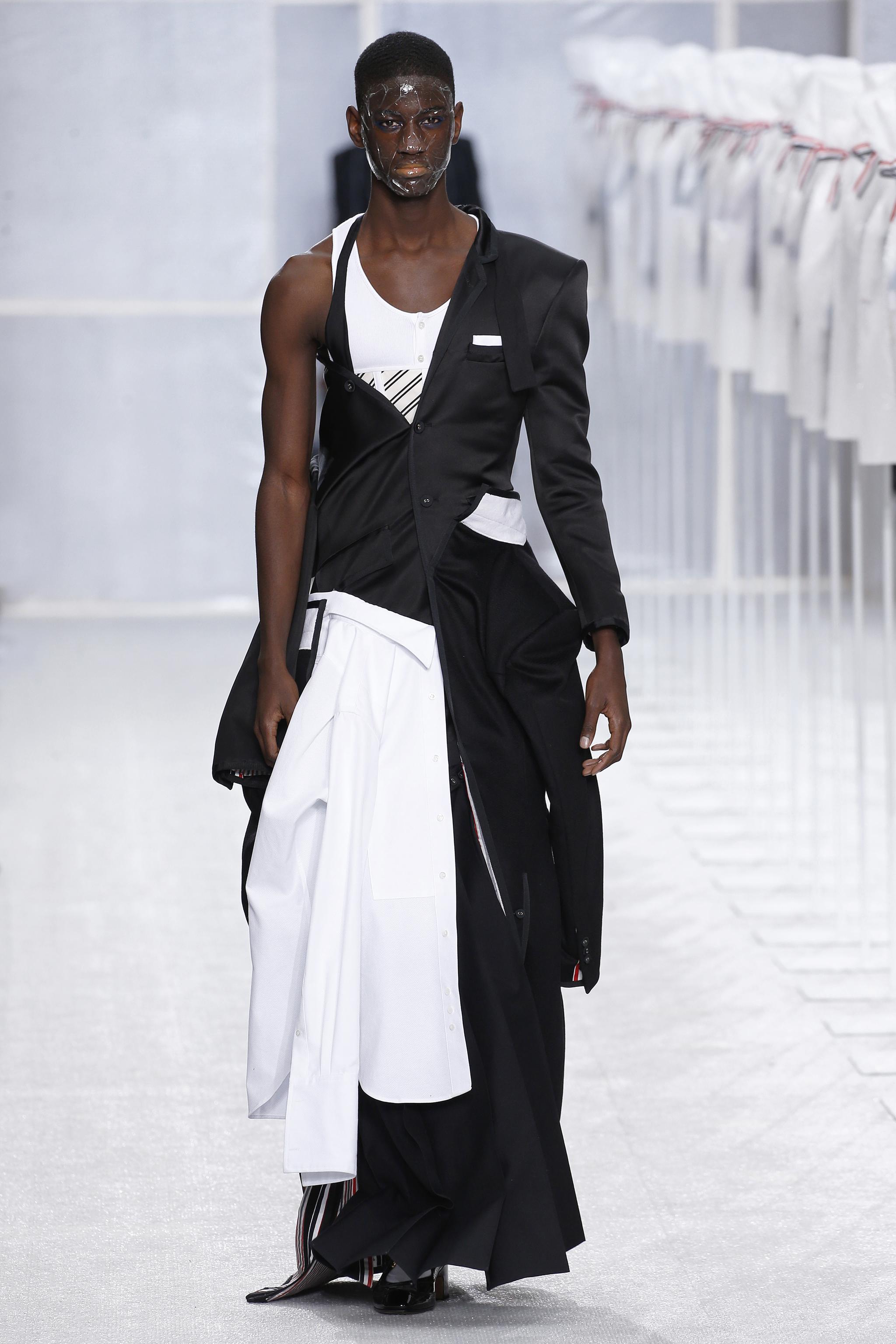 thombrowne2019秋冬男装系列让男模们换上了女装