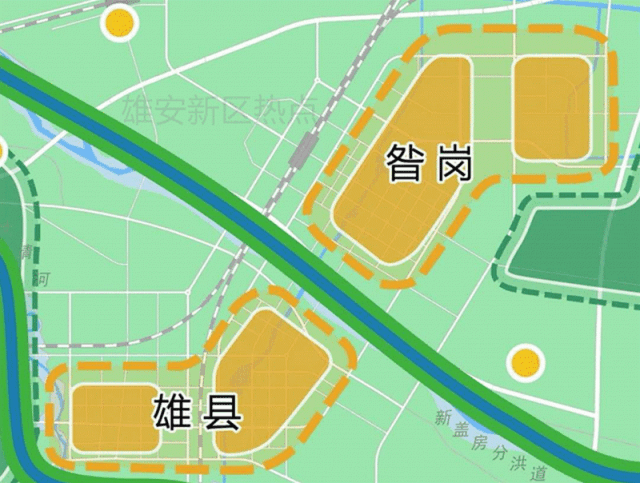 雄东,很可能说的就是上图中雄县东侧的红字闪烁区域,按照方案征集的