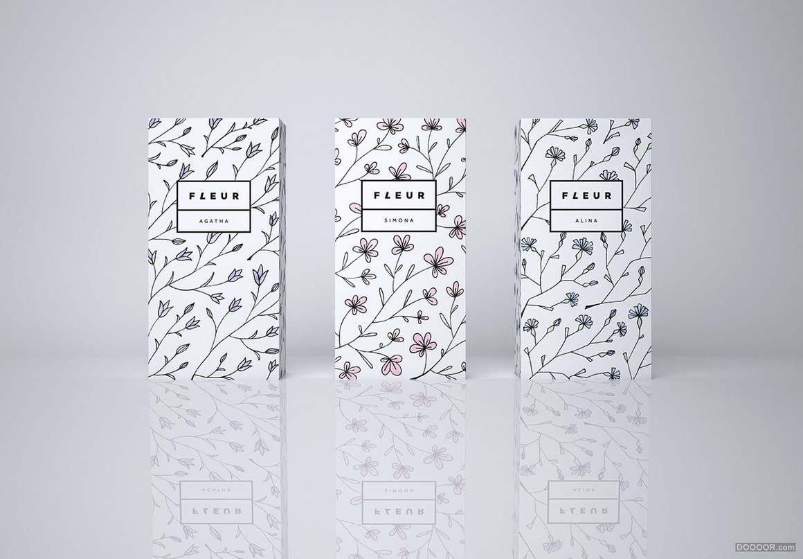 Fleur香水品牌的包装与标识