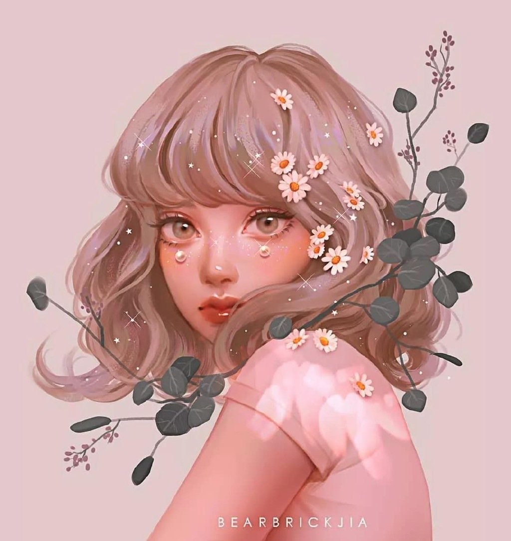 来自ins bearbrickjia 少女插画作品