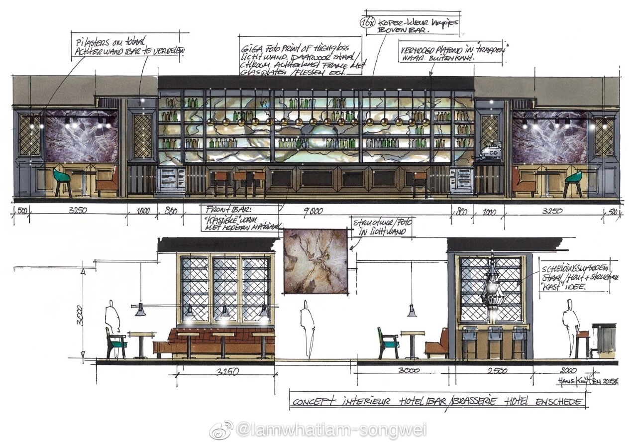 室内立面设计手绘