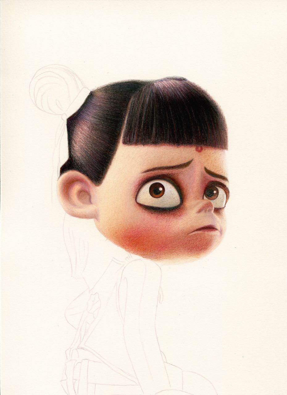 手绘彩铅小哪吒一只作者@春林燕喜