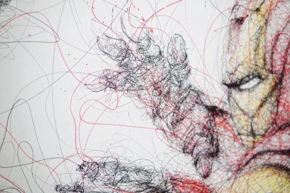 90后插画师,用一团乱线画出哪吒,绝对是"大神"级人物