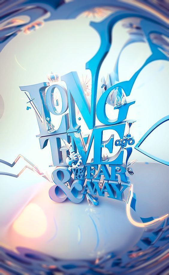 一组创意立体文字海报设计