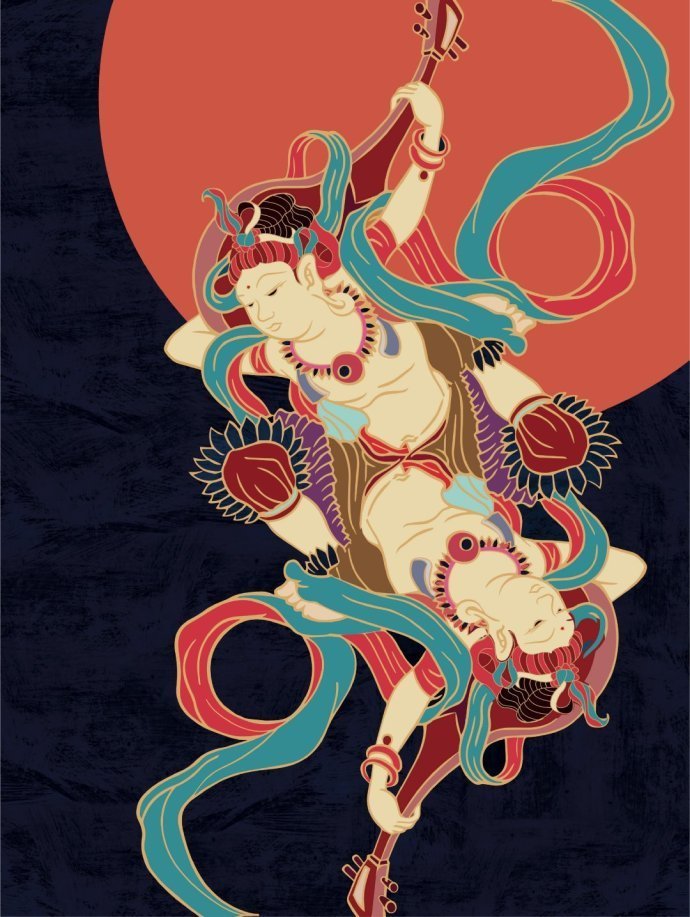 《反弹琵琶》敦煌的标志之一,也是敦煌艺术中最优美的舞姿