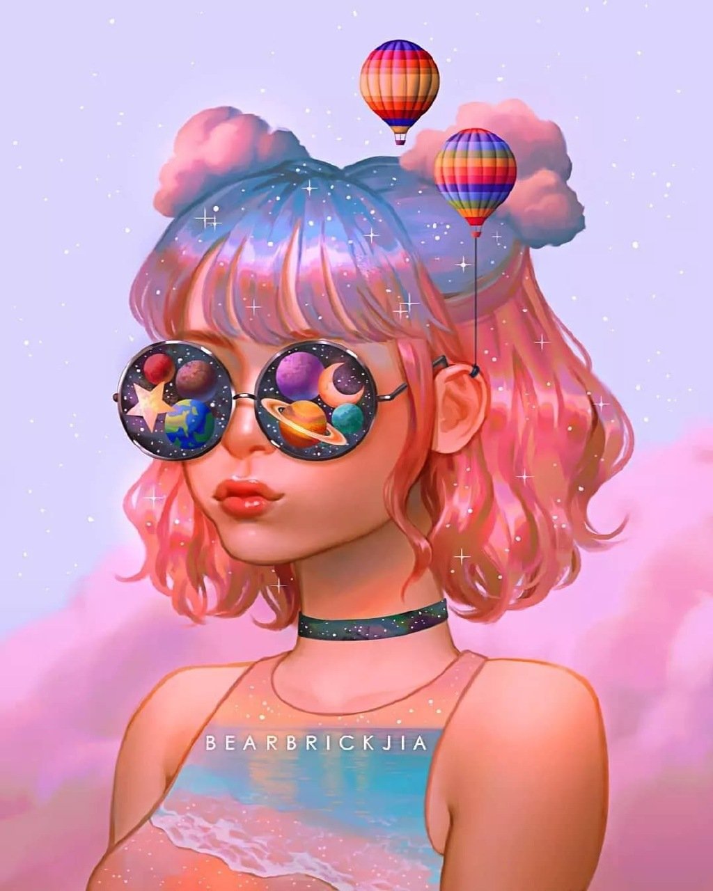 来自ins bearbrickjia 少女插画作品