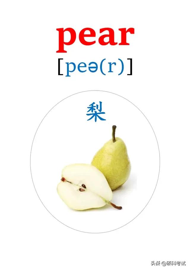 幼儿英语单词水果图片