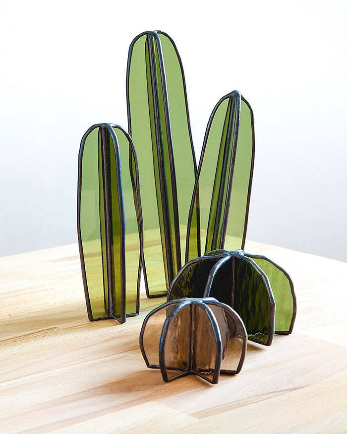 stained glass succulents