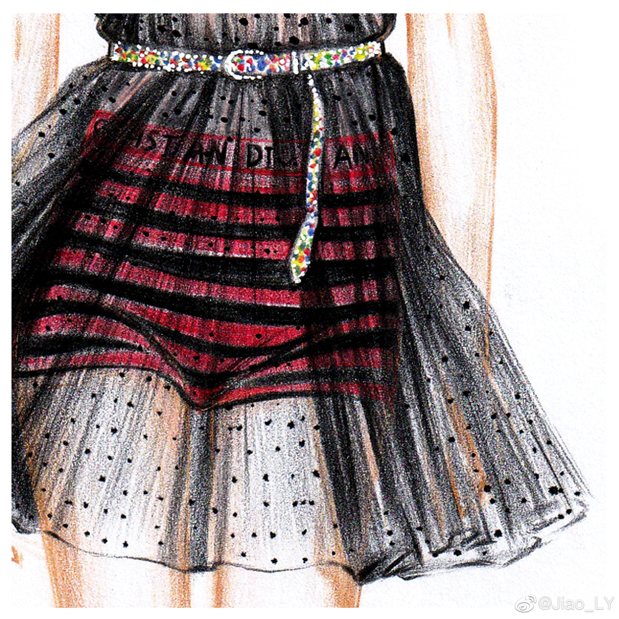 水彩彩铅 蕾丝 纱质面料表达作者:@jiao_ly