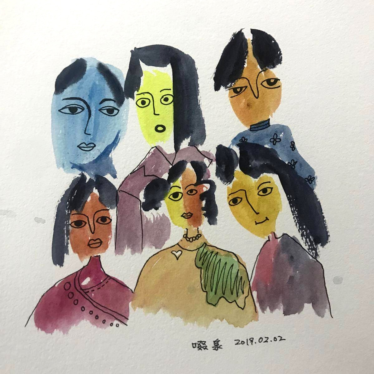 又一批可爱的小幅作品。怪诞中有一些诙谐的幽默。图1|新年快乐|面孔|陌生地域的不安分命题_新浪新闻