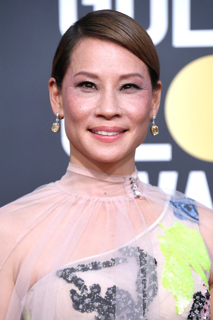 出席颁奖典礼和instyle after party的华裔女星刘玉玲 lucy liu