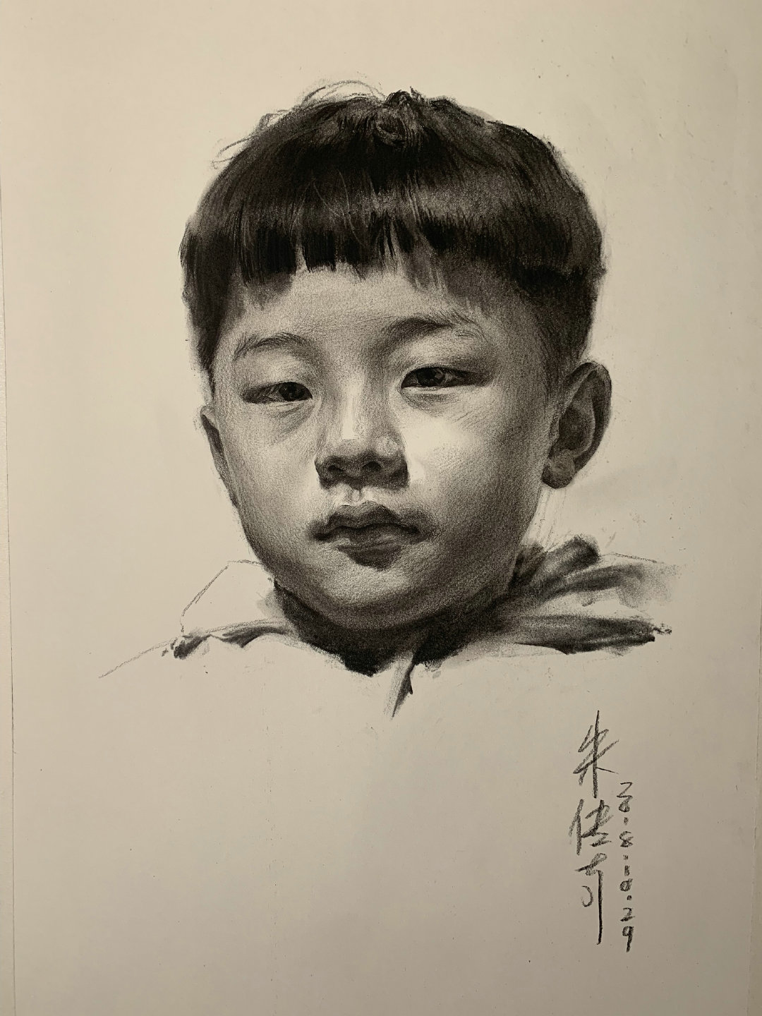 第三三四集男童素描头像范画步骤详细解析部分细节图