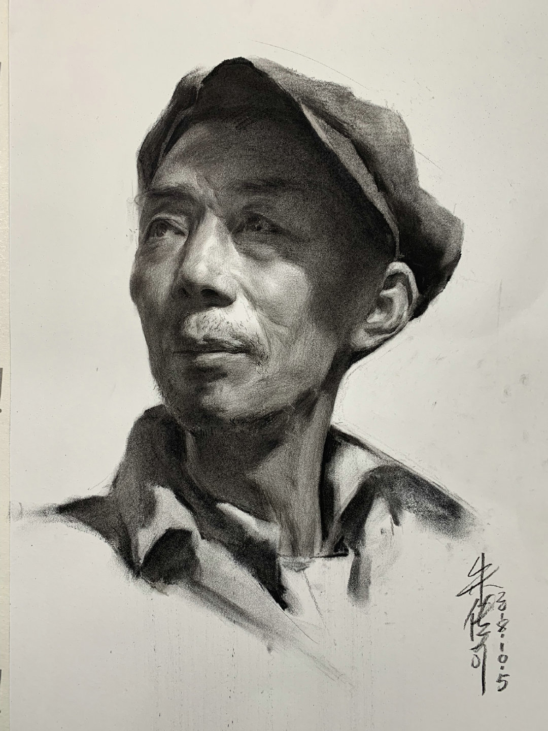 第三五二集男老年素描头像范画步骤详细解析部分细节图