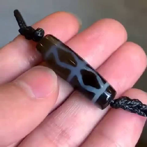 完美品相"措思"金刚六眼/金刚杵老天珠