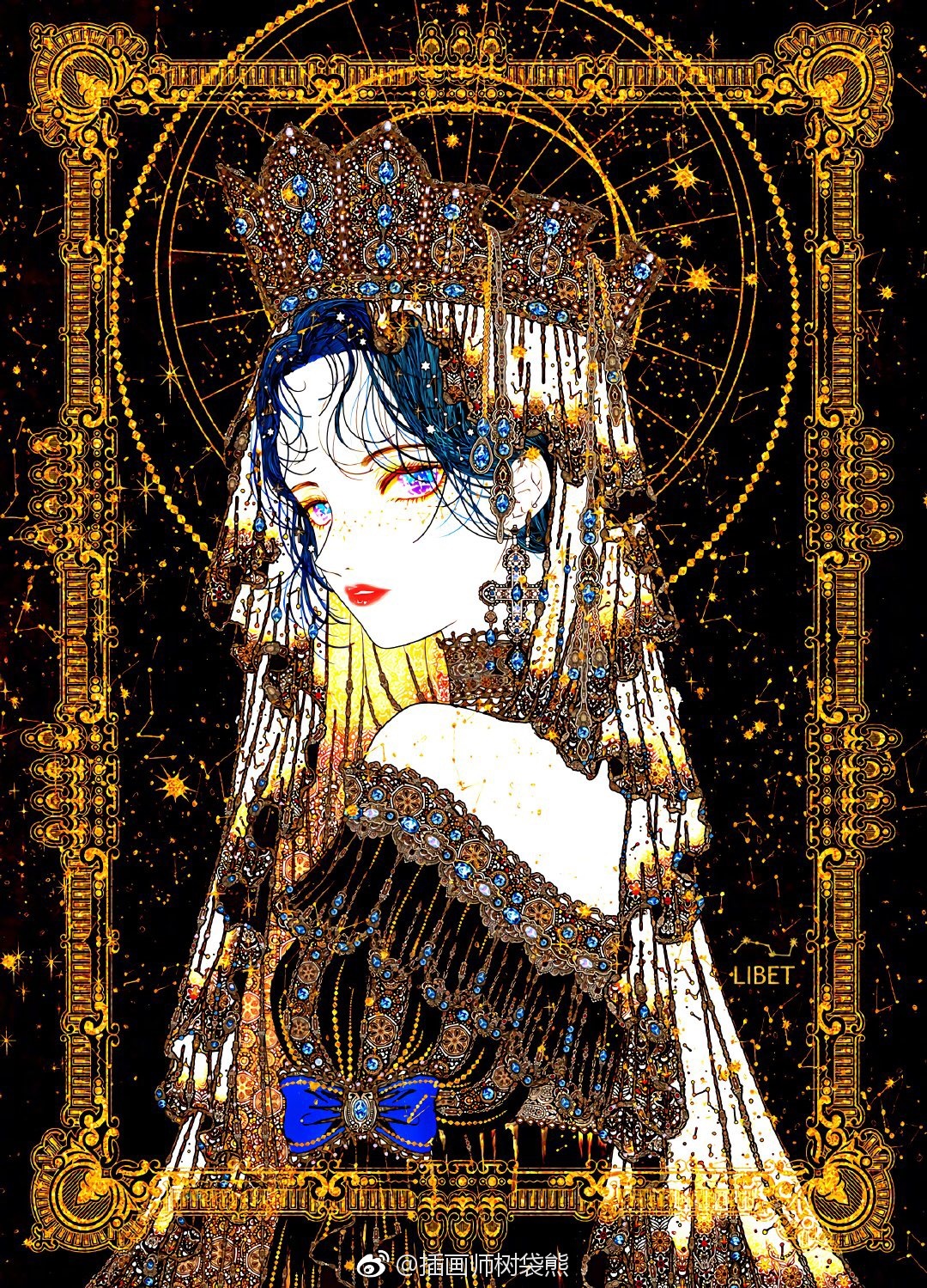 韩国插画师 libet_hs 绮丽的少女插画设计作品