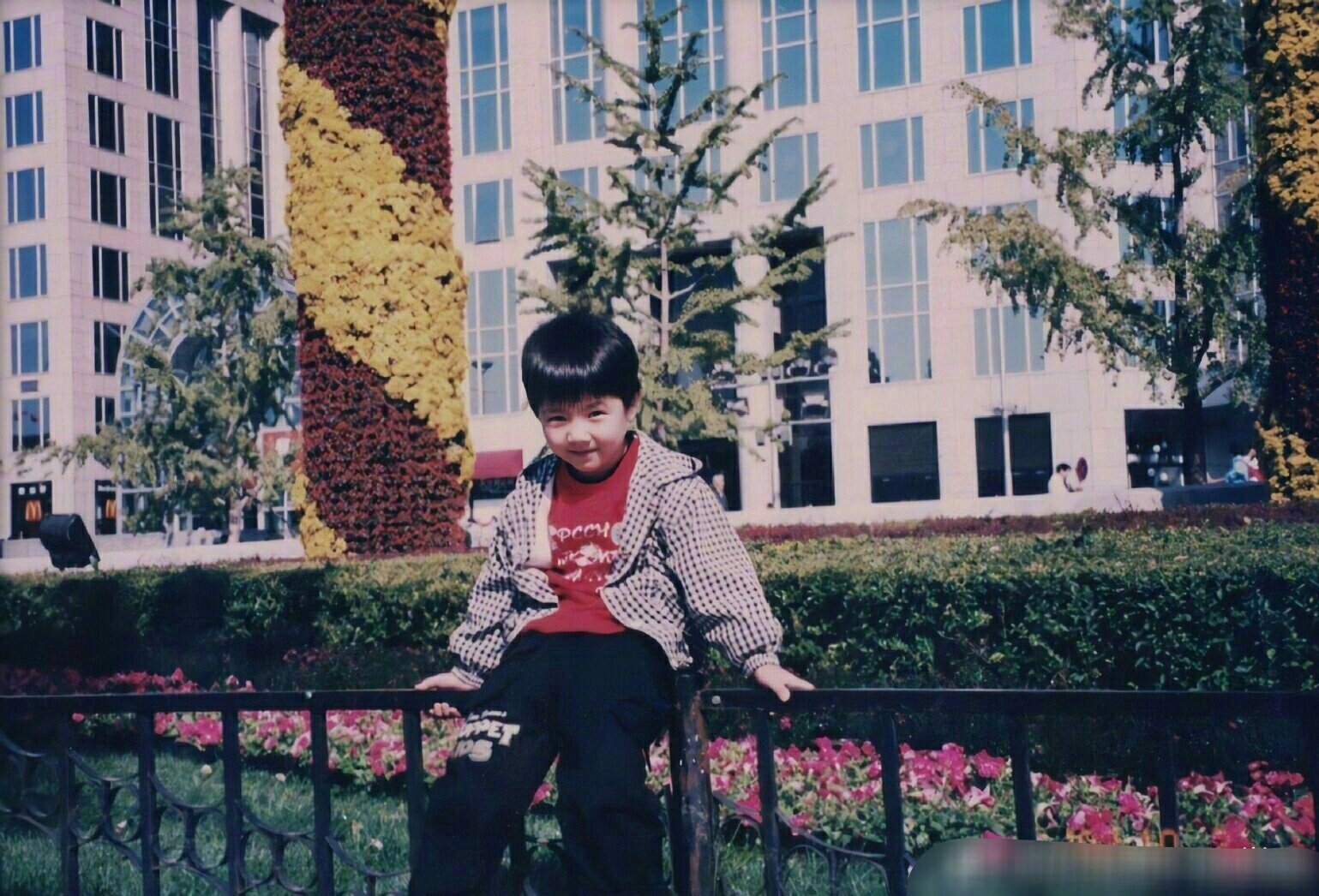 刘昊然把头像换成了小时候在天安门前手拿小红旗的照片