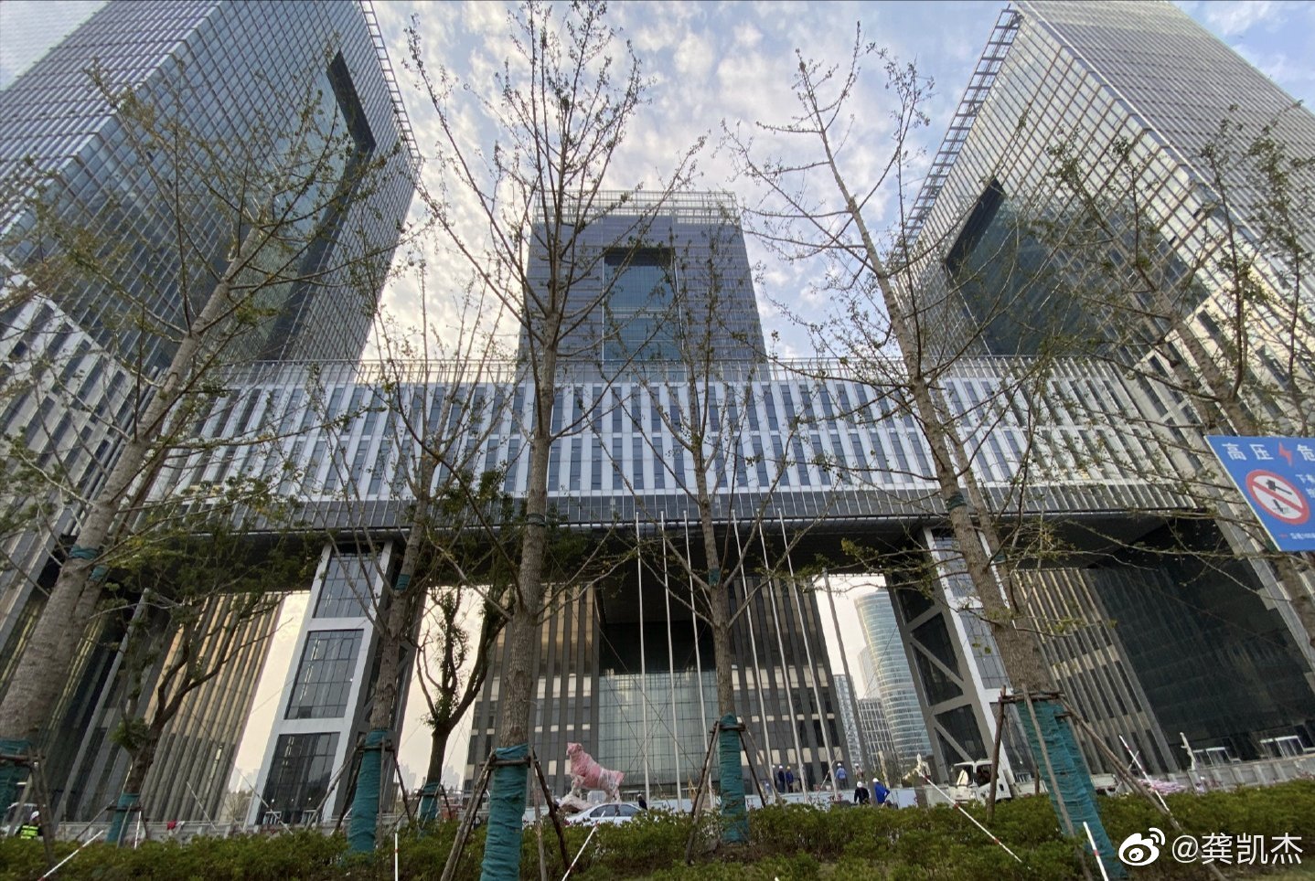 上海证券交易所新址,红衣包裹,头部向上的牛.(点赞股票大涨