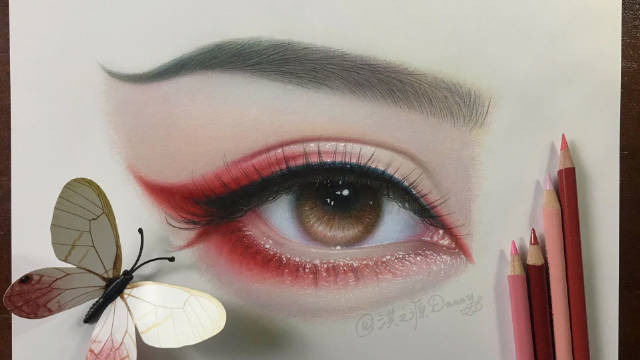 古风国潮手绘课程示范古典妩媚桃花眼妆