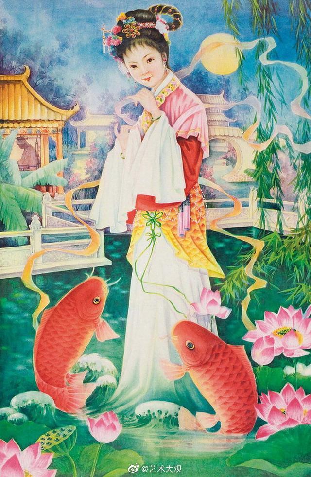 绘画里的时光记忆上世纪80年代传统古典题材年画欣赏2