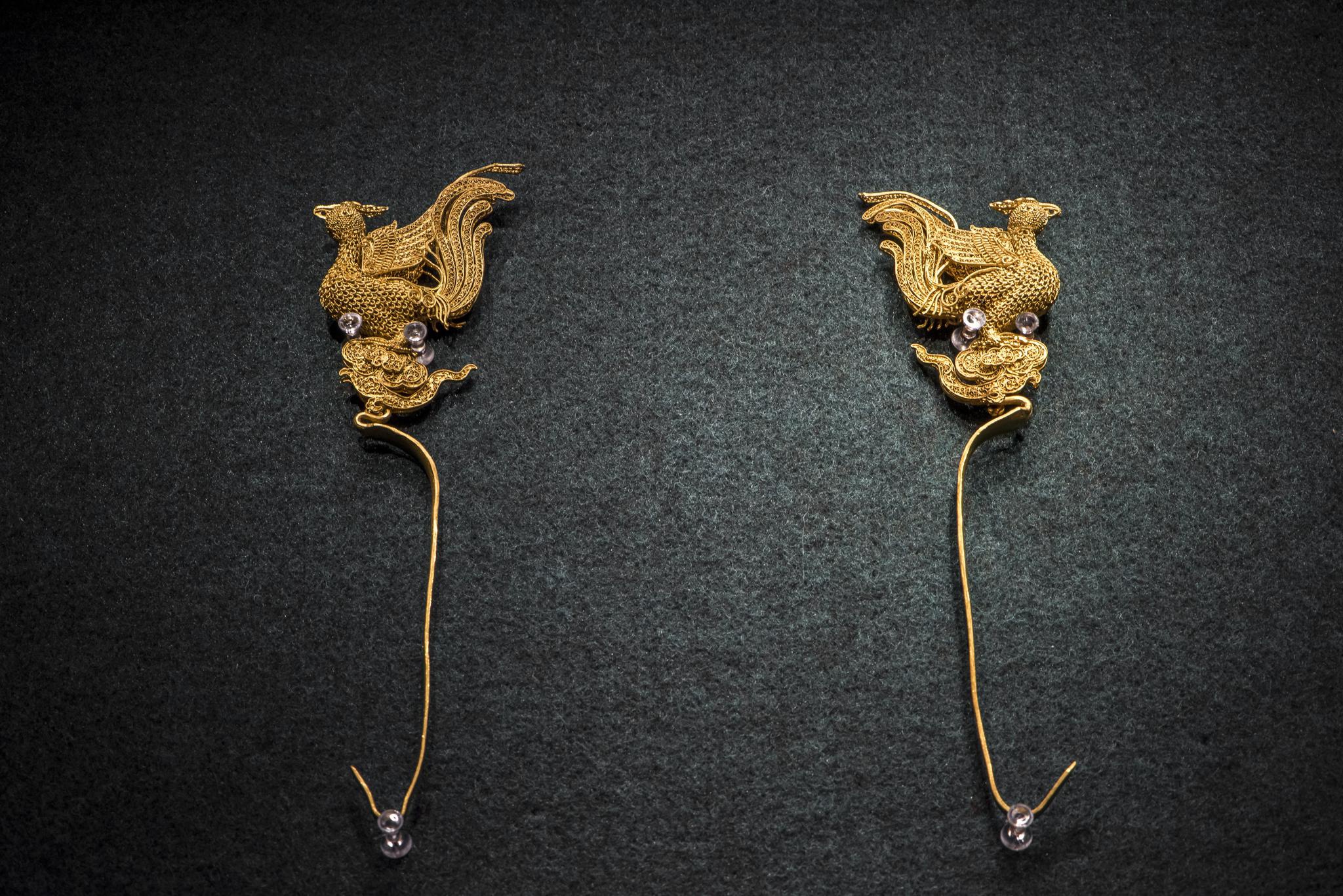 南京市博物馆藏· 明代金累丝凤簪