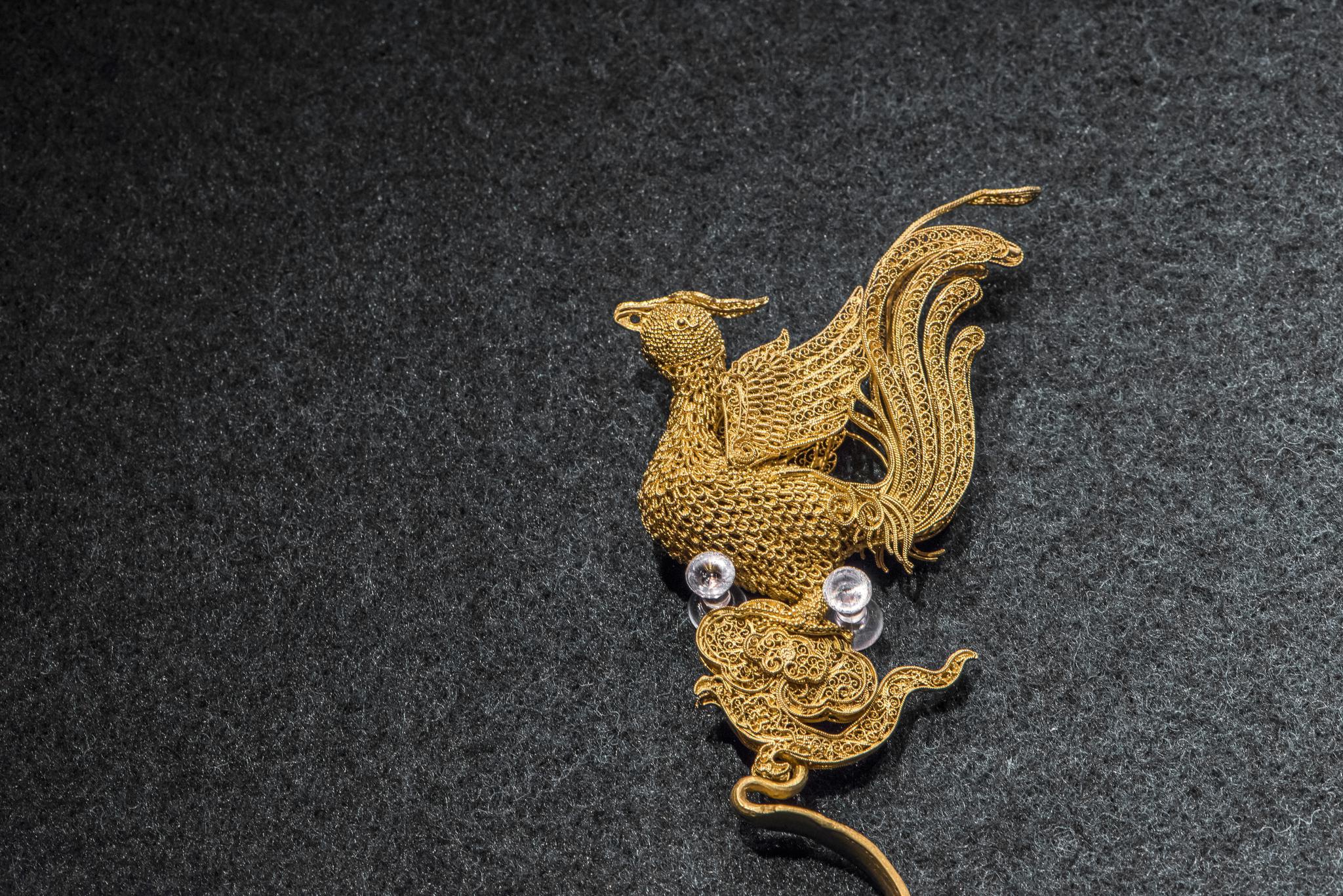 南京市博物馆藏· 明代金累丝凤簪