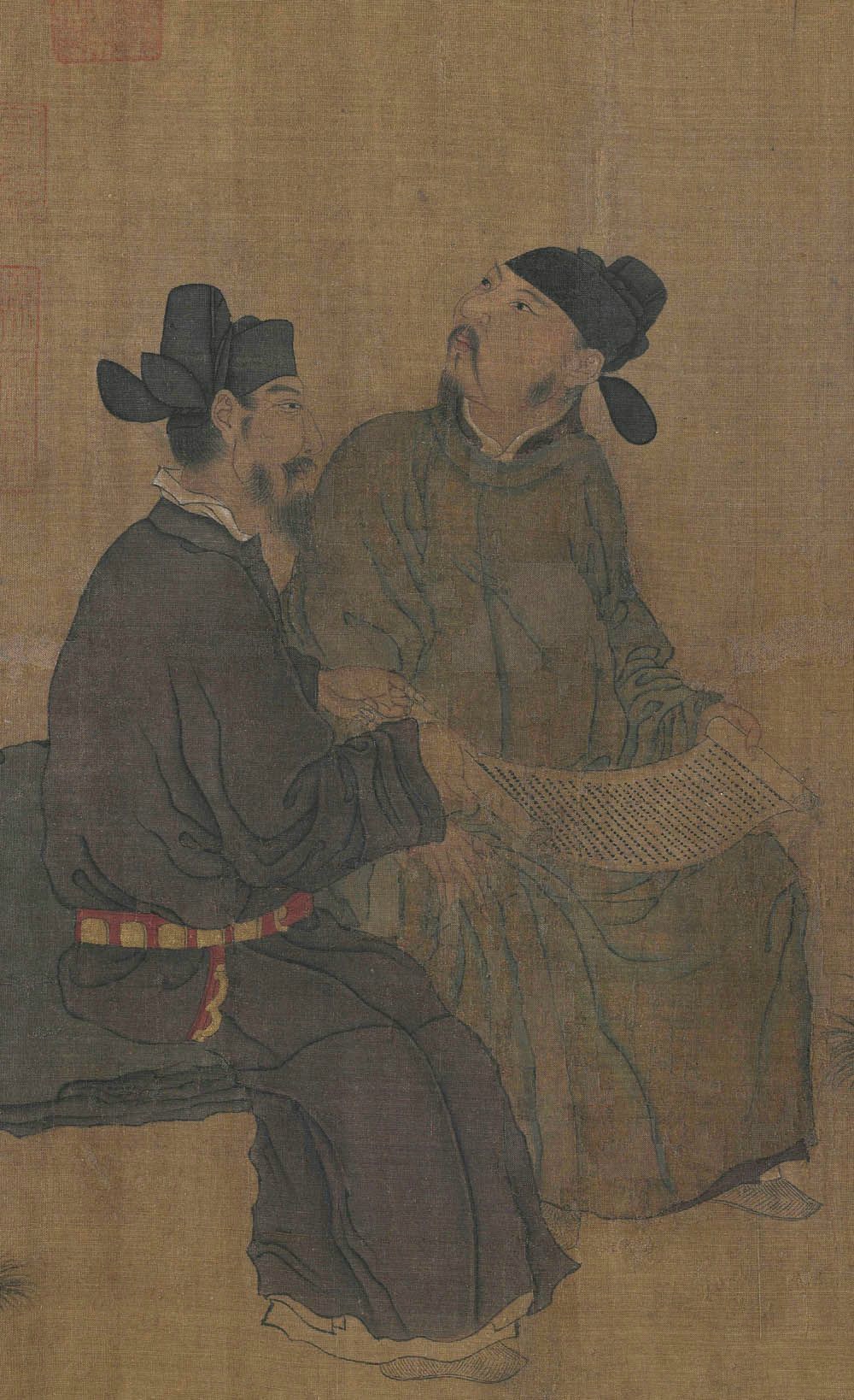 《文苑图》又名《琉璃堂人物图》为五代时周文矩所作.设色,绢本