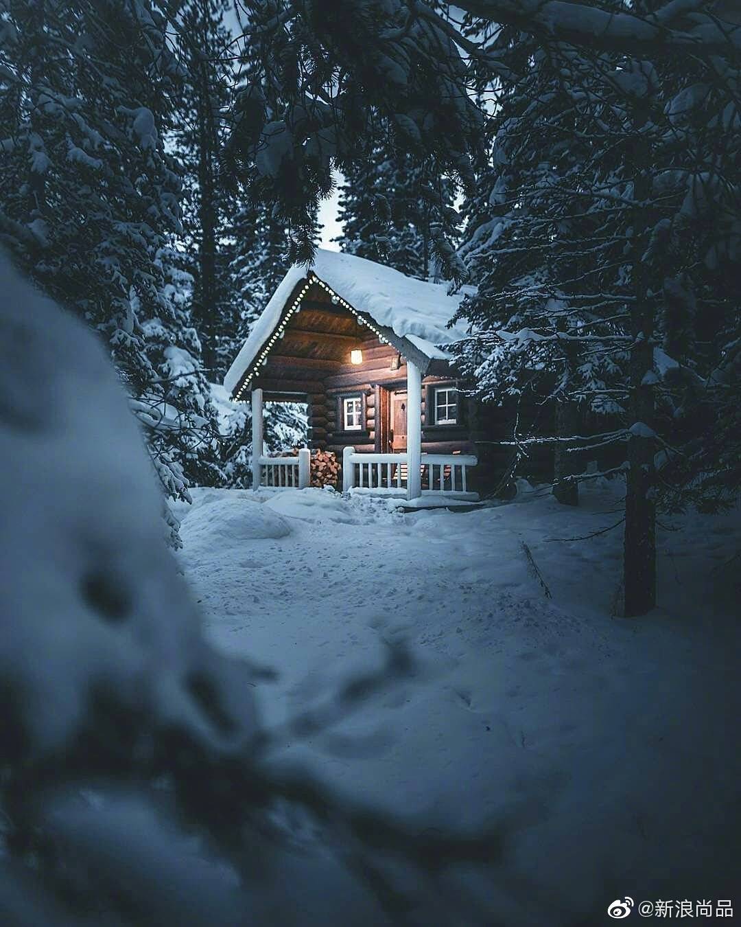 送你一个温暖又美丽的雪夜,祝你做个好梦.晚安