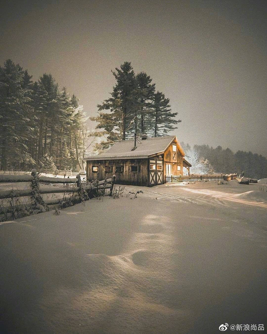 送你一个温暖又美丽的雪夜,祝你做个好梦.晚安