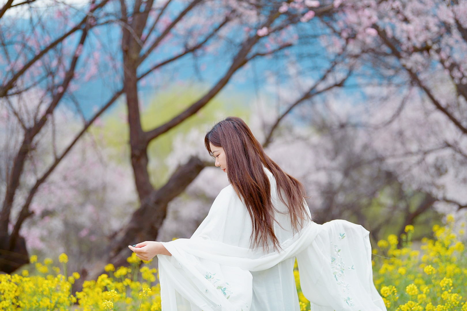 94 人像灼灼桃花十里,取一朵放在心上,足矣.林芝·嘎拉村