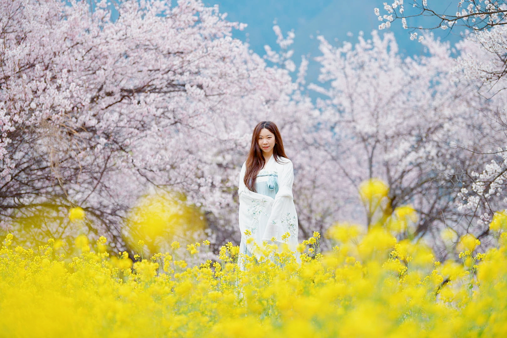 94 人像灼灼桃花十里,取一朵放在心上,足矣.林芝·嘎拉村