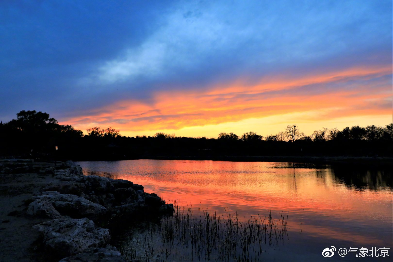 来,看晚霞,超漂亮!组图由_兔兔_摄于圆明园