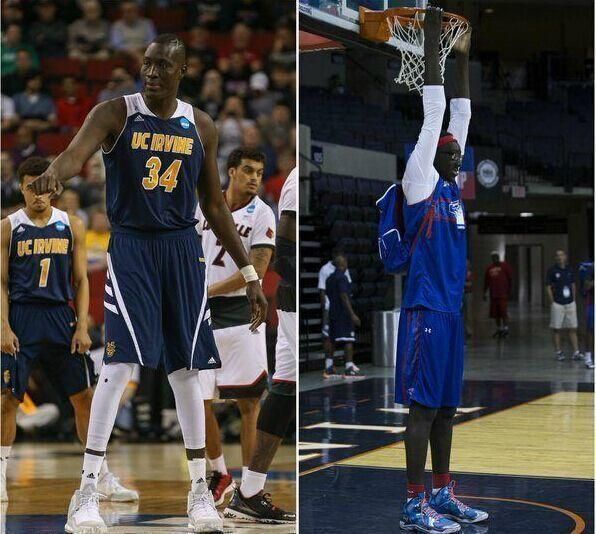 站着扣篮的7大"怪物":博班让对手仰望,2米36在野球场就是巨人