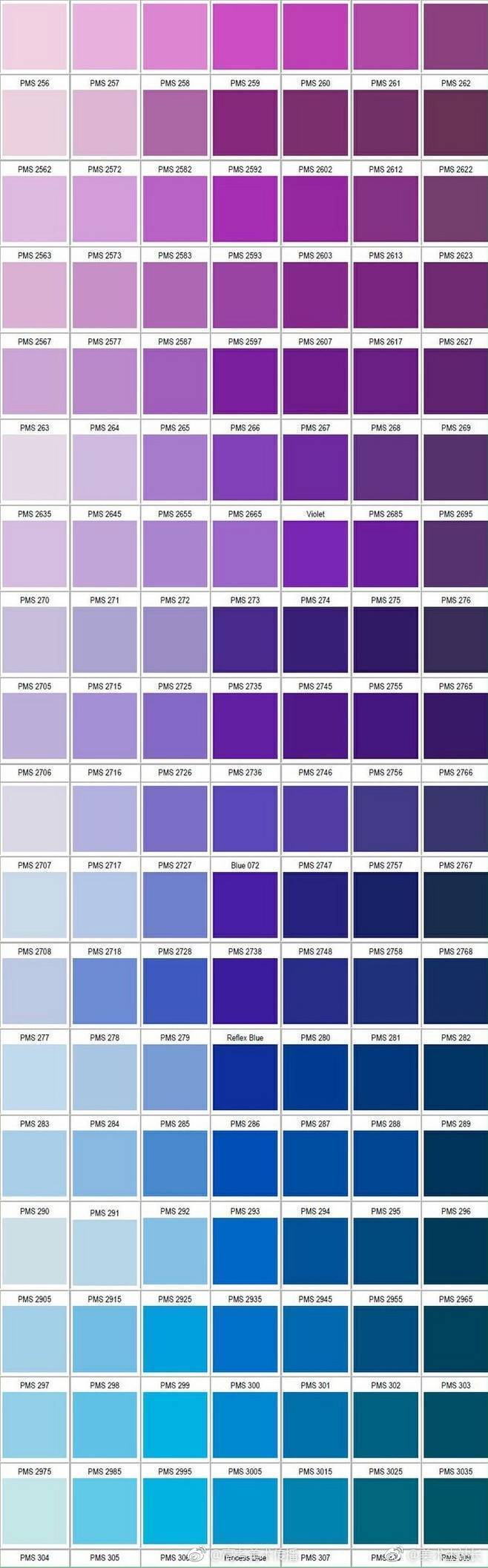 渐变色系及码号大全,可以码一哈,画色彩渐变用得到.