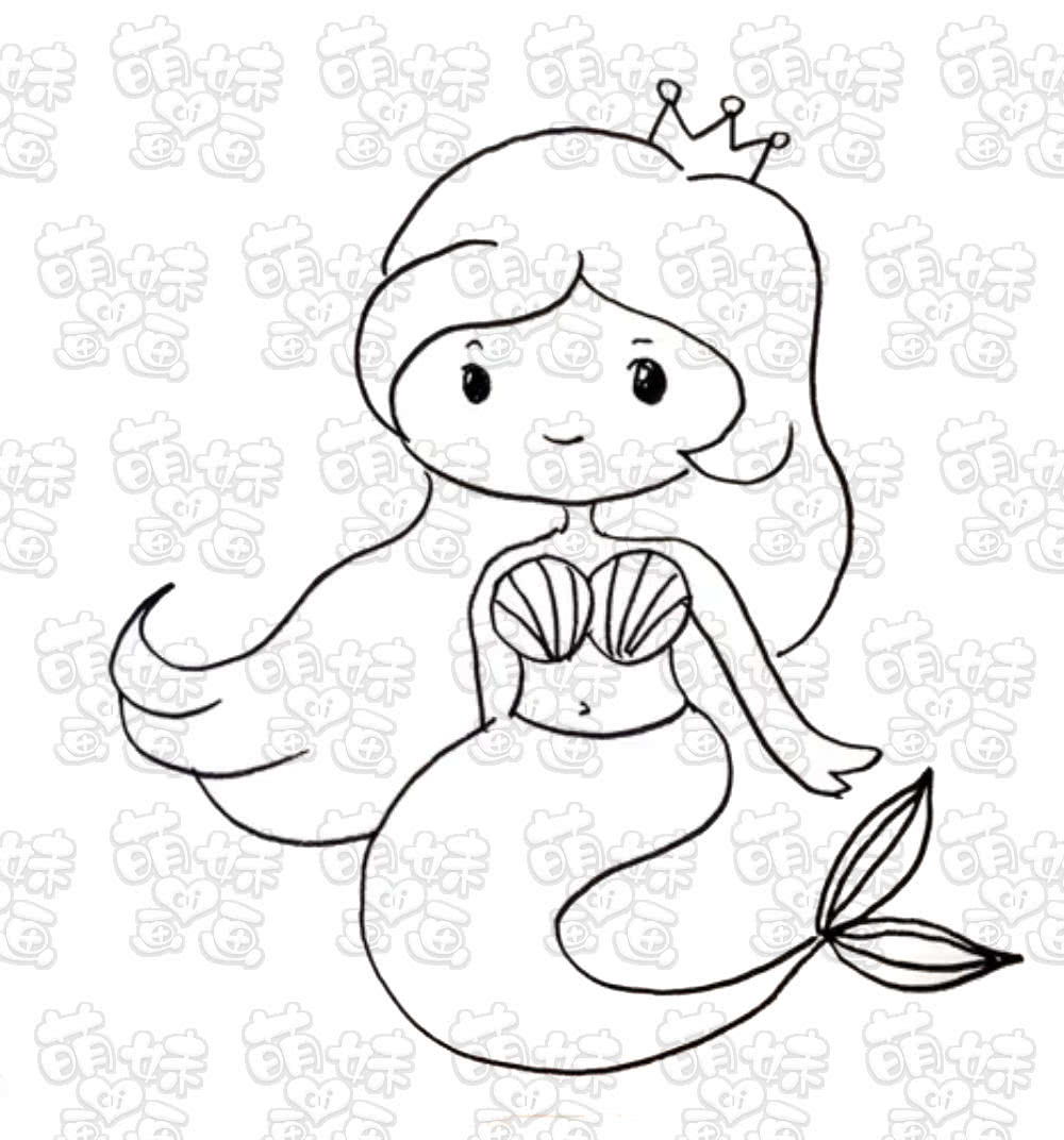 美人鱼简笔画简单动漫图片