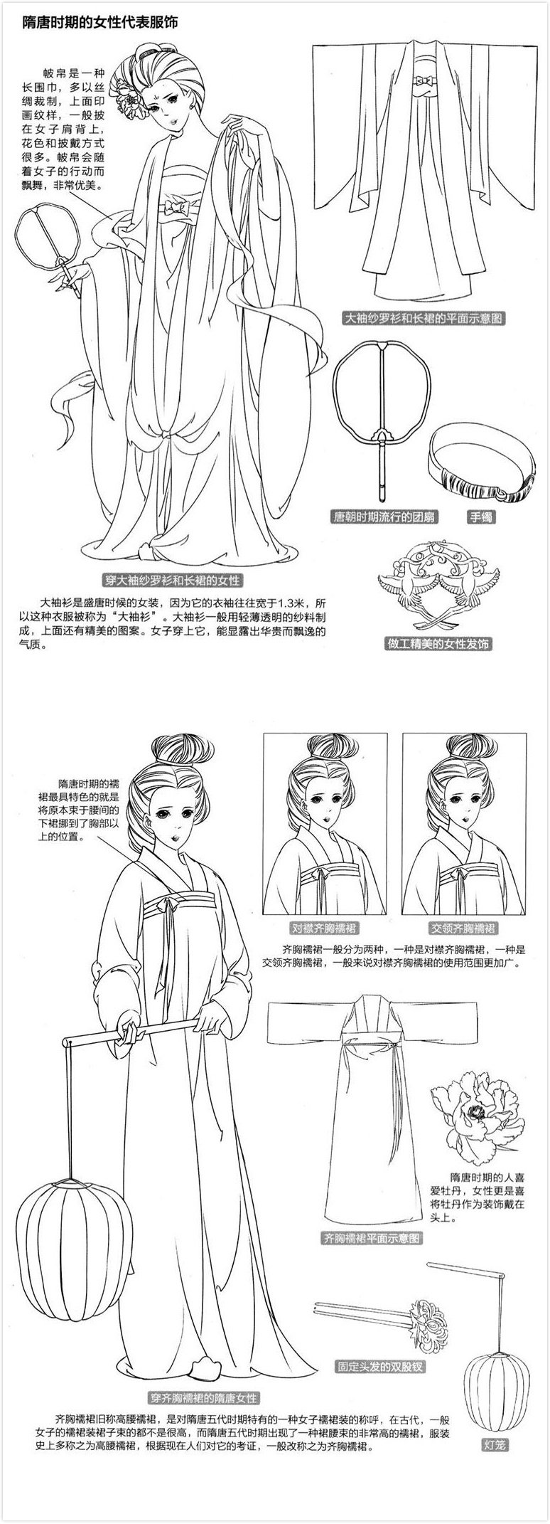 古风漫画中不同朝代常用的服装款式 马了