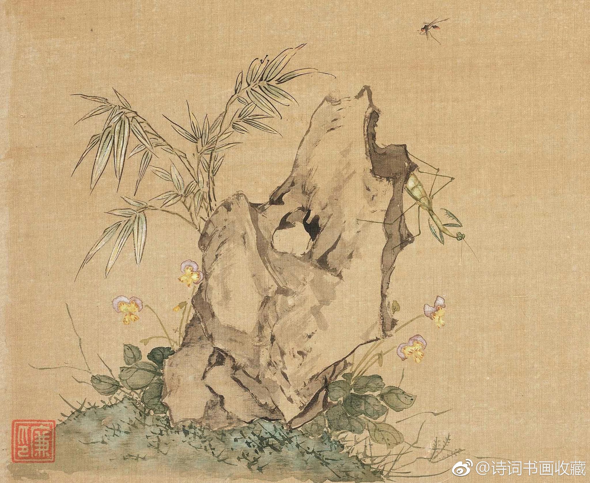 清代画家居廉 《花卉奇石册十二开》居廉(1828年9月22日-1904年5月|居廉|恽寿平|居巢_新浪新闻